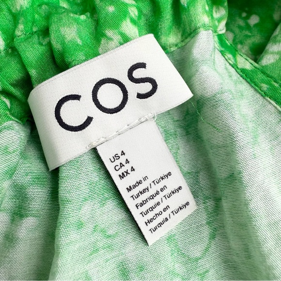 COS Watercolor Halter Maxi Dress Green Sz 4 - Picture 10 of 13